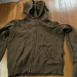 Brandy Melville brown wool zip up! In perfect condition